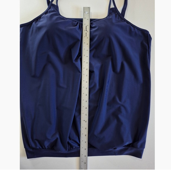 Ocean Blues Navy Blouson Tankini & Paisley Swim Shorts Set XXL - Picture 2 of 11